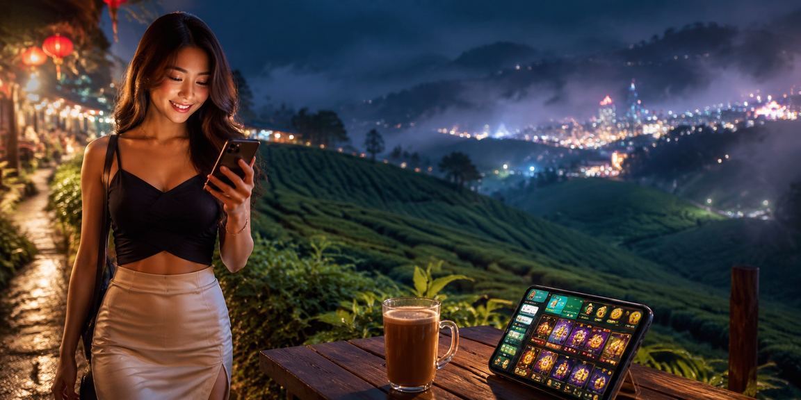 Pengguna Malaysia di Genting Highlands menggunakan aplikasi kasino mudah alih 3300